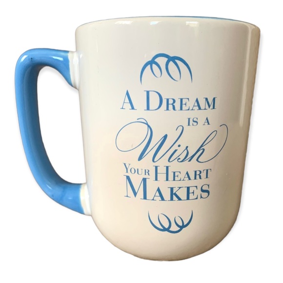 Cinderella Disney Parks mug A Dream is a wish your heart makes ivory blue 5" - Picture 2 of 4
